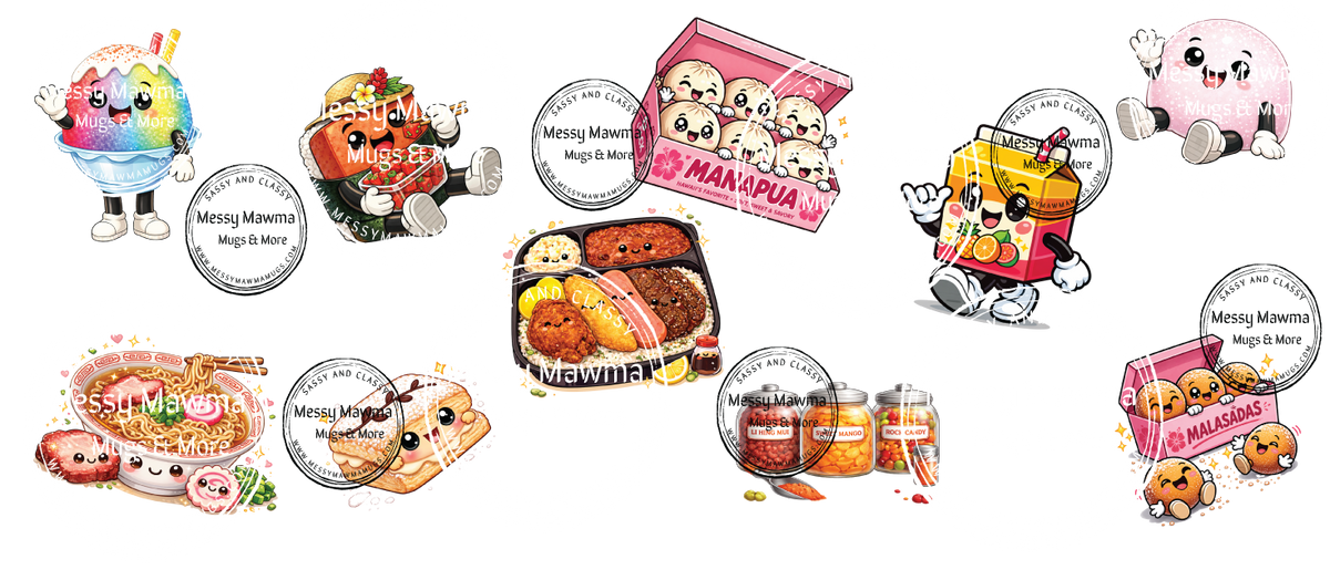 Kawaii Hawaii Local Snacks 16 oz Glass Cups
