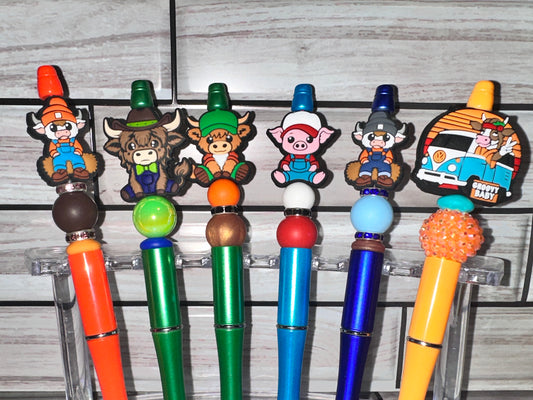 Beaded Focal Pens Farm Pals