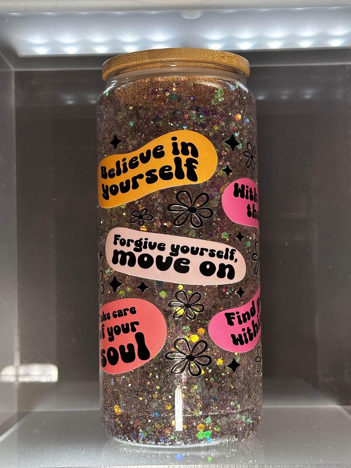 Believe in Yourself - motivational - 20 oz Snow globe cup