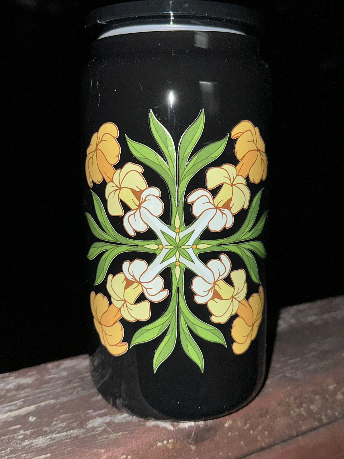 Hawaiian Quilt - Puakenikeni 16 oz Glass Cups