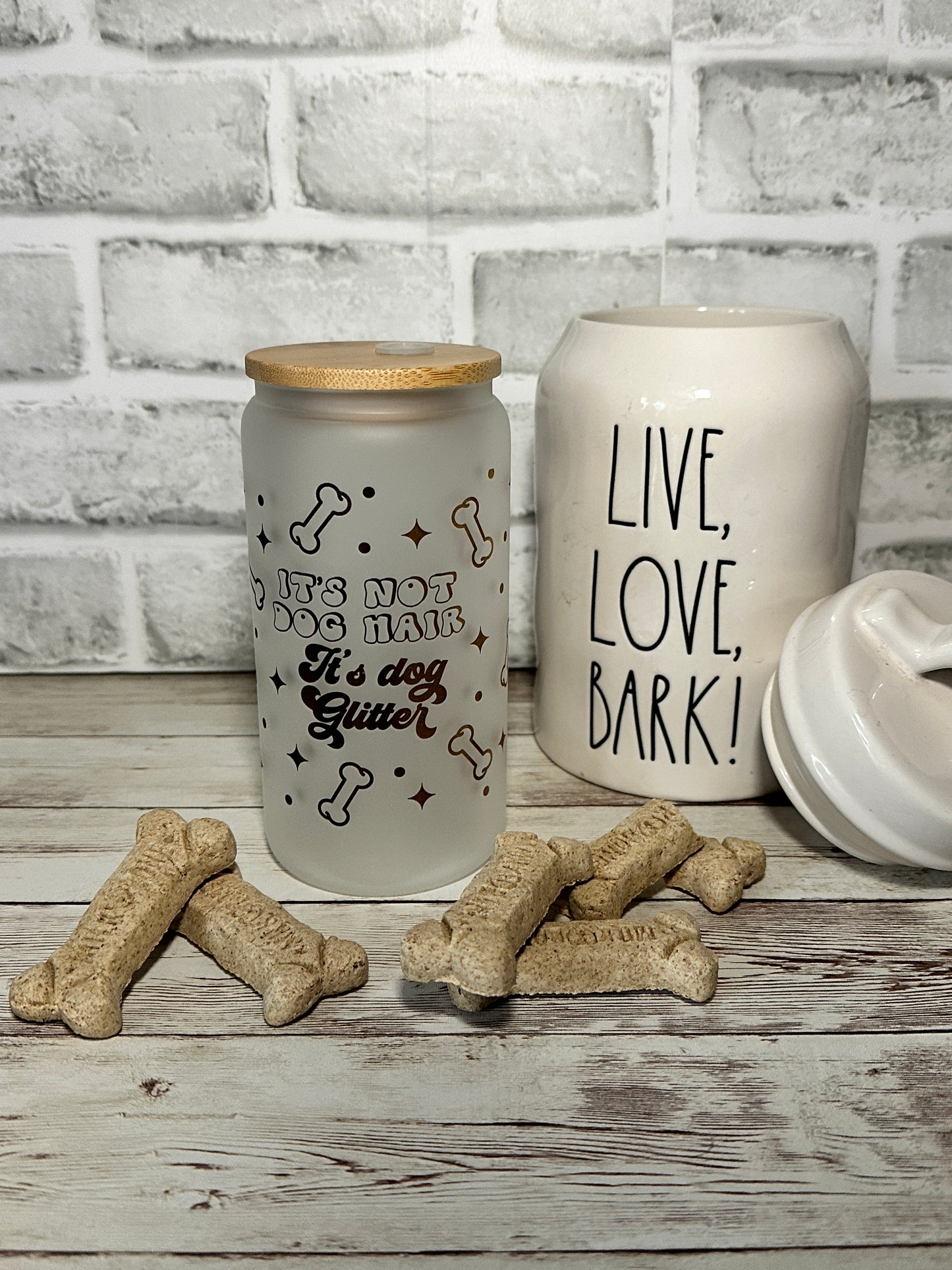It's Not Dog Hair, It's Dog Glitter| 16oz Glass Can Cup